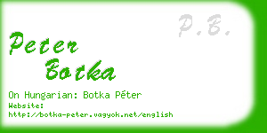 peter botka business card